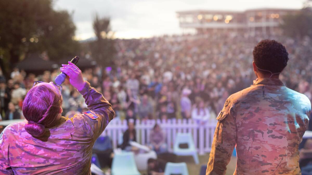  Corporal Currington and Musician Tagaloa performing at Canberra's Skyfire, March 2024. Picture supplied.