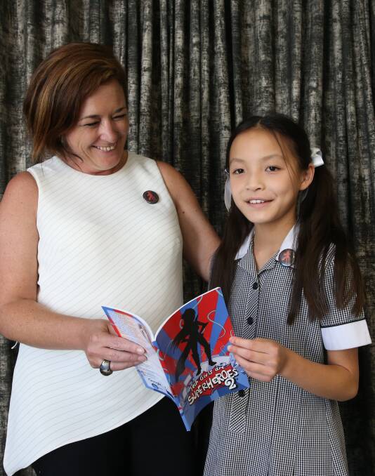 Tech Girl founder Dr Jenine Beekhuyzen with NSW student Emma Yap, 9, who designed a car pooling app in the previous competition.