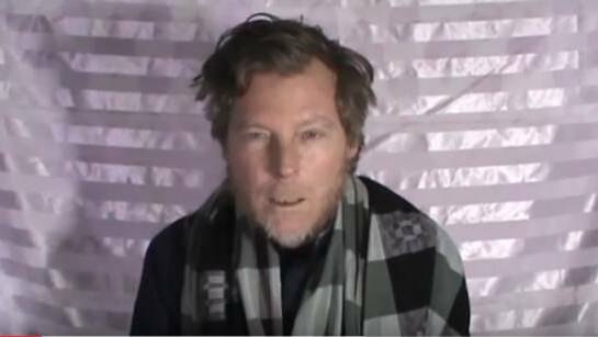 A man identified as Timothy Weeks pleads for his release in a video released by the Taliban. Picture: Screengrab/Youtube