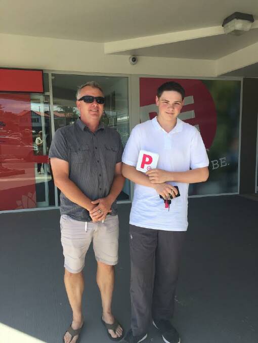 HITTING THE ROAD: Narooma's Dylan Harvey-Phillips (right), with driving instructor Alan Close, is the first to graduate from Eurobodalla Shire Council’s latest Ydrive program.