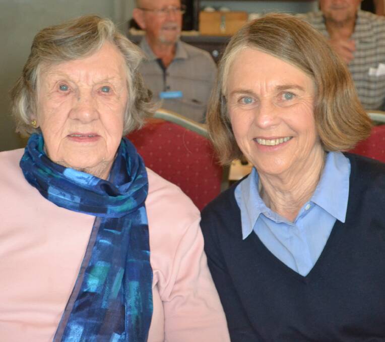 Isla Swinbourne and Joanne Howden meet at the Moruya Bowling for gatherings with the vision-impaired.