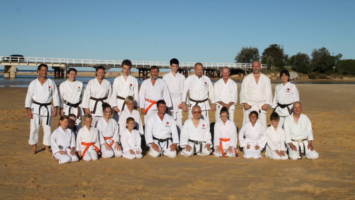 Bermagui Karate Club trains on Cuttagee Beach