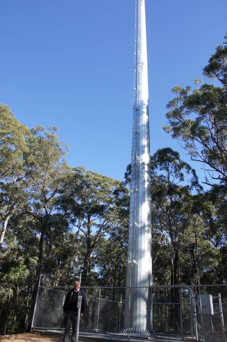 FIXED WIRELESS: The fixed wireless NBN tower at Bermagui that will relay broadband via other towers into southern Eurobodalla. 
