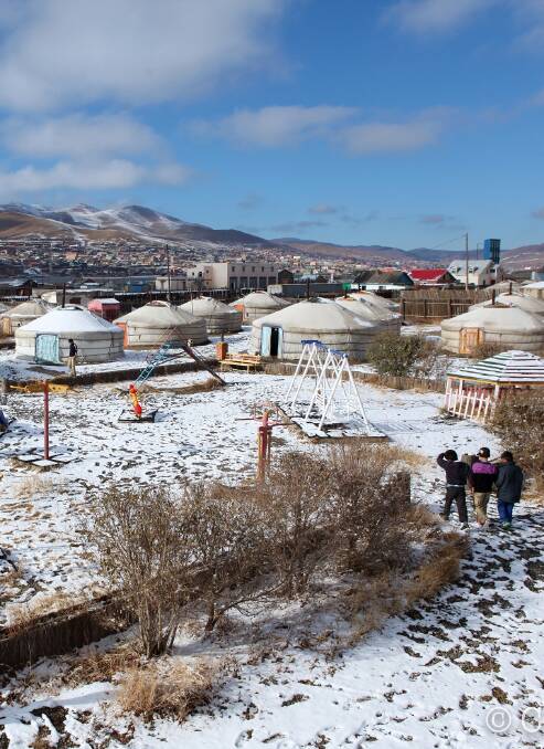 Mongolian village. 