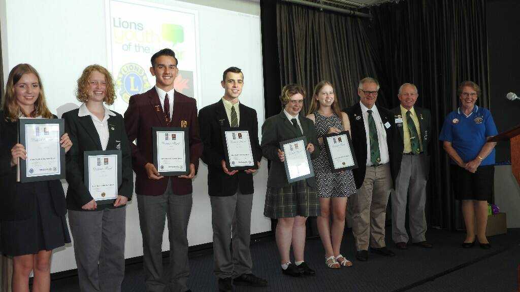 The contestants at the Lions Australia Youth of the Year district final at the Narooma Golf Club on Sunday, March 12. 