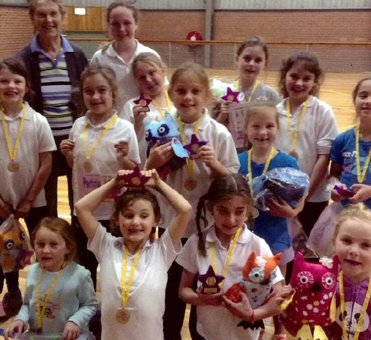 BERMAGUI NETBALL: Coach Norma and the girls on presentation day for junior and NetSetGo members. 