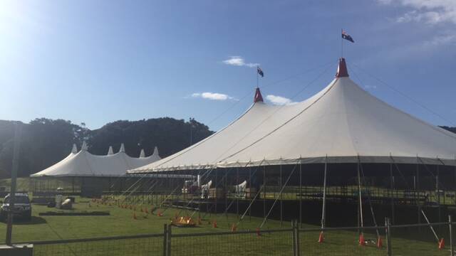 BIG TOPS: The big tops are up at Narooma's Bill Smyth Oval for the final Narooma Blues Festival this weekend.  
