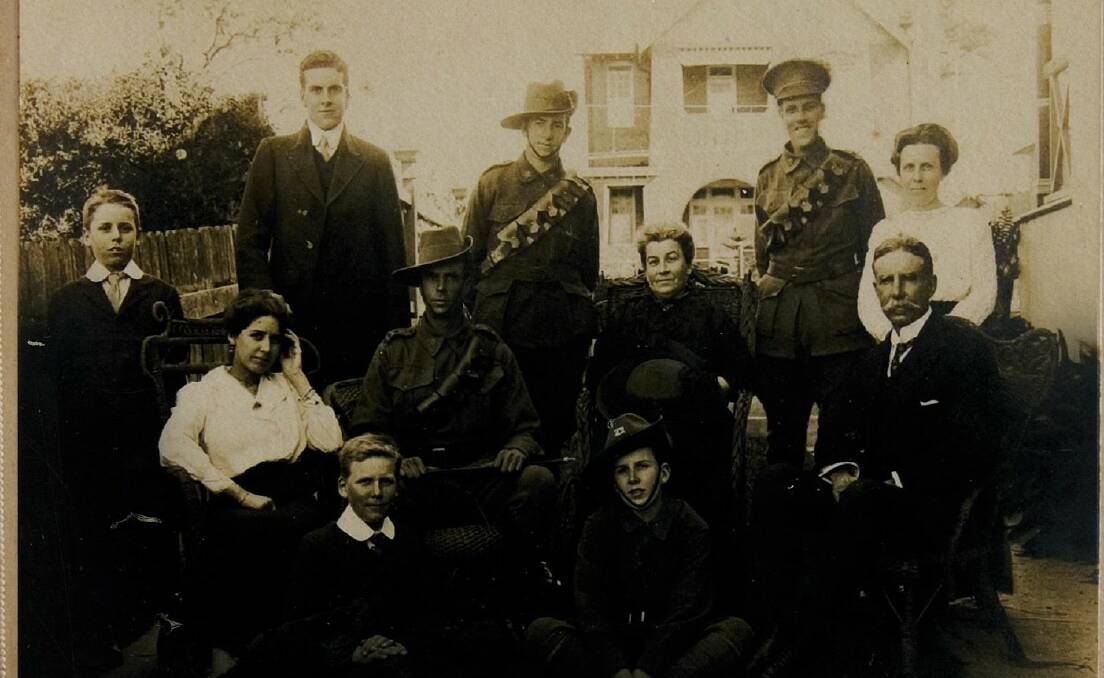 A group photograph, taken at Bondi, with some of Peter Bernard's family and their friends upon their return to Australia in 1919.