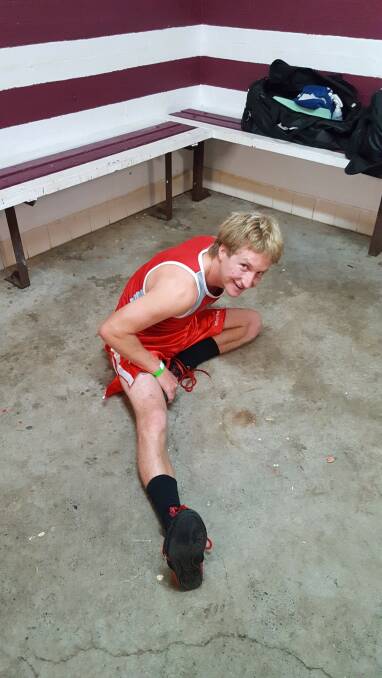 Narooma PCYC boxer Jake Jamieson in the dressing sheds before the fight at Albion Park. 