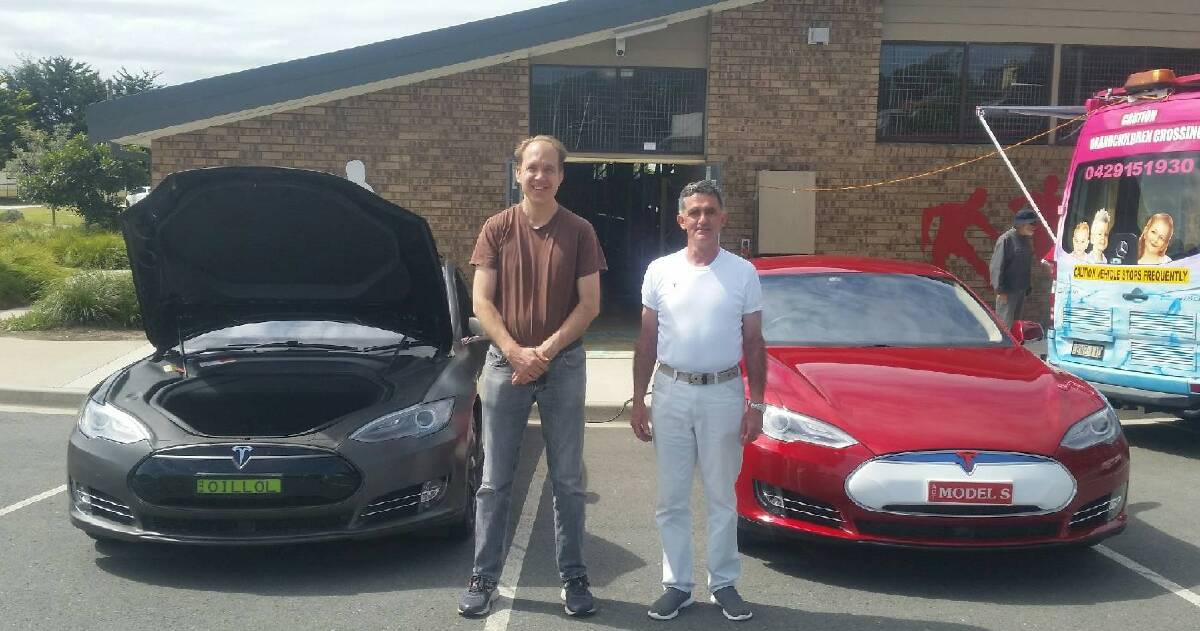 Photos of the Tesla electric vehicle at Narooma 