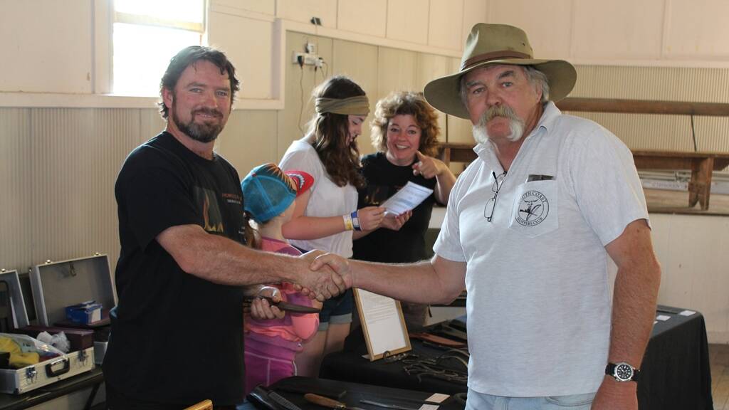 South Coast Hunters Club president Dan Field judged the best hunting knife with the award going to Adam Fromholtz of Fromholtz Knives from Canberra.  