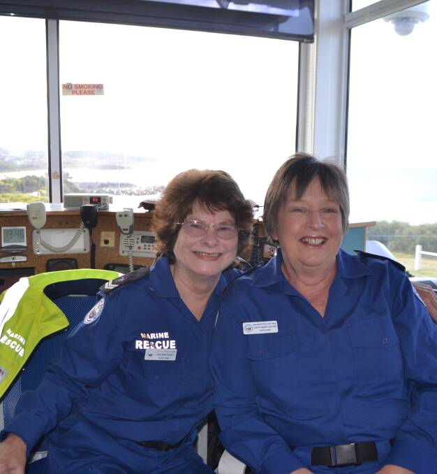 RADIO WOMEN: Two of the volunteers at the Marine Rescue Narooma base are watch officer Brenda Cavey and radio operator Judy Barry-Cotter. 