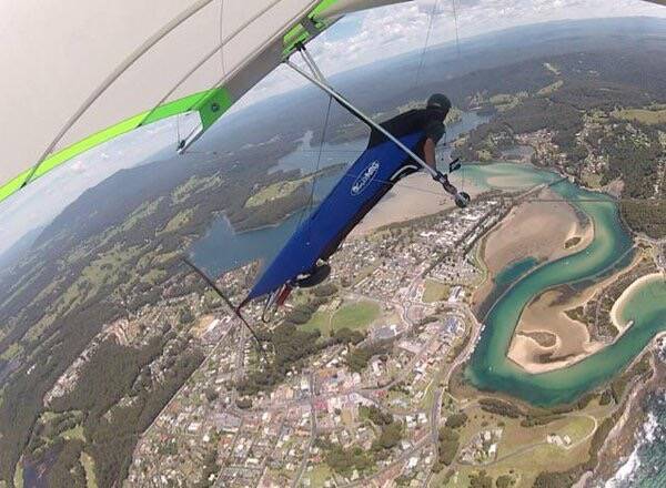 Photos of a flight over Narooma and landing at Tilba