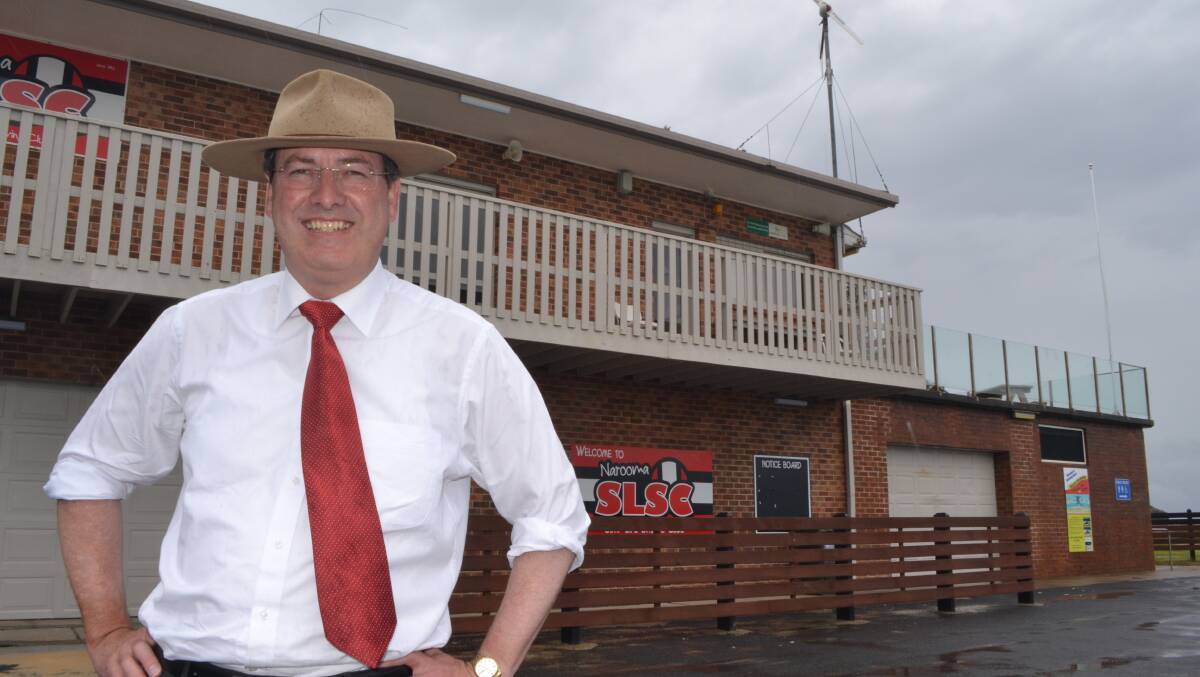 FEDERAL MEMBER: Federal Member Dr Peter Hendy during a recent visit to the Narooma surf club. 