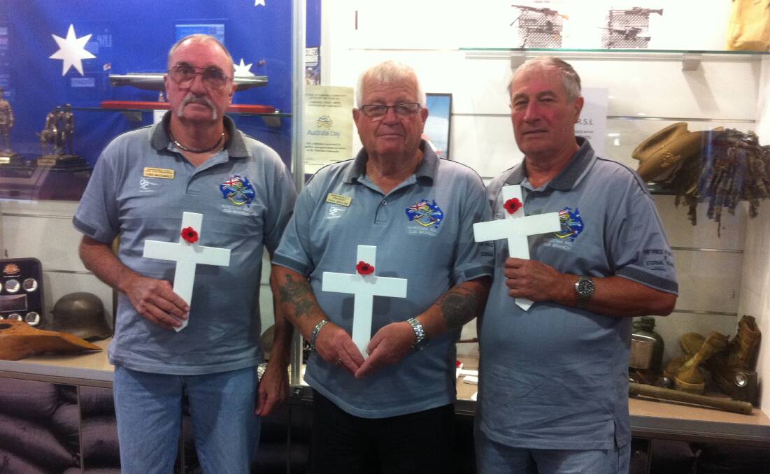 IN MEMORY: The Narooma RSL sub-Branch will sell crosses for ANZAC day. Each cross is adorned with a red poppy and carries an inscribed dedication. 