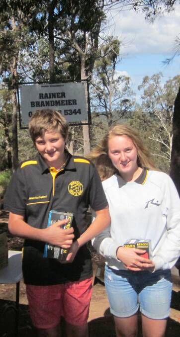 On target: Joey and Holly Gschwend finished second and third in the junior section of the Bermagui Field and Game's October clay target shootevent.