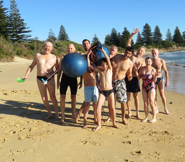 GOOFING AROUND: Members of the Bermagui Blue Balls have fun in front of the camera.