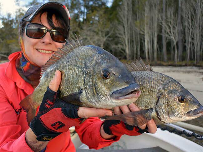 Ladies first: Jo Starling was the only lady winner of the day at the Tuross Head Country Club Fishing Club June outing with a 42.5cm bream. 