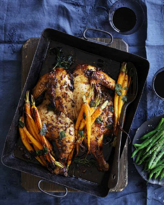 Neil Perry's thyme, oregano and citrus chicken <a href="http://www.goodfood.com.au/good-food/cook/recipe/thyme-oregano-and-citrus-chicken-20130613-2o5mc.html"><b>(recipe here).</b></a> Photo: William Meppem