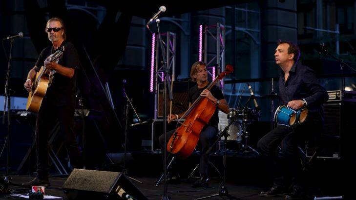 Steve Kilby from The Church performs in Martin Place for the Music for
Mercy concert. Photo: Wolter Peeters