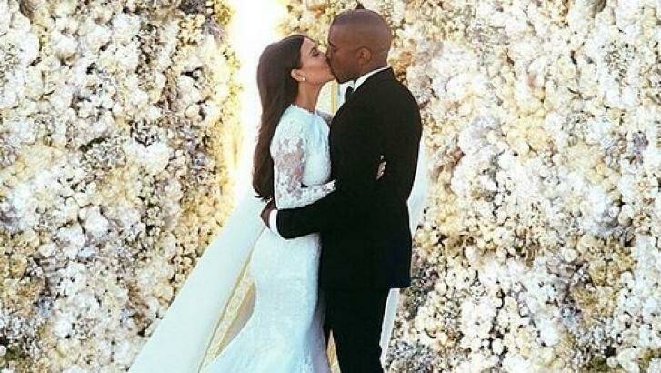 It took four days of editing to get this wedding photograph perfect, according to Kanye West. Photo: Kim Kardashian/Instagram