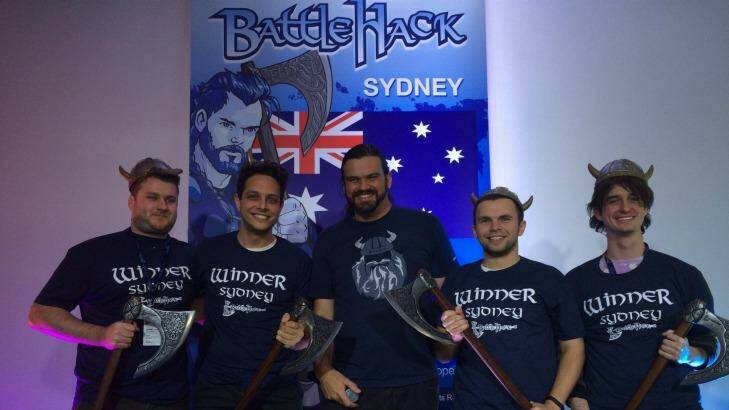 The 2014 Australian BattleHack winners, Team GearbBox, from Sydney.