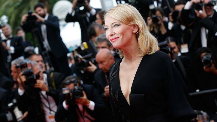 Cate Blanchett arriving for screening of the film 'Sicario' at Cannes. Photo: Valery Hache