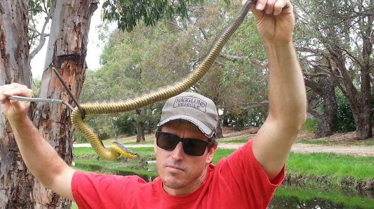 Snake expert Mitchell Ladyman. 