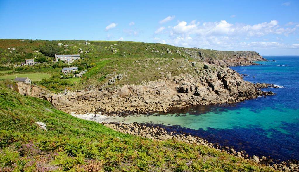 Porthgwarra Cove, one of the spectacular coves around the Cornish coast.
