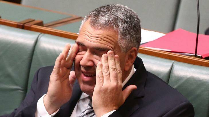 Treasurer Joe Hockey during question time at Parliament House in Canberra on Tuesday.  Photo: Andrew Meares