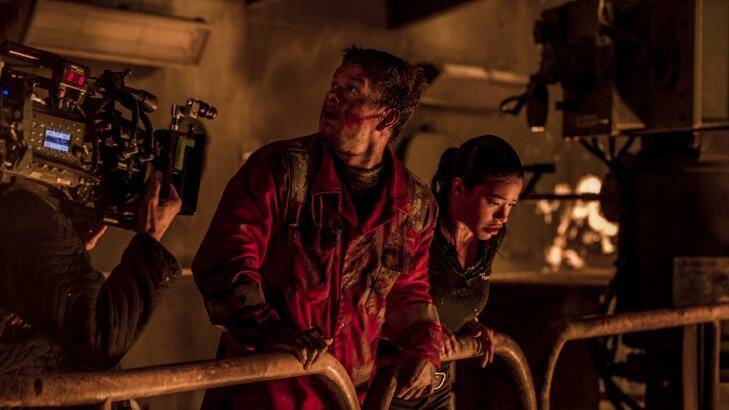 Mark Wahlberg on set during filming of <i>Deepwater Horizon</i>. Photo: Lionsgate