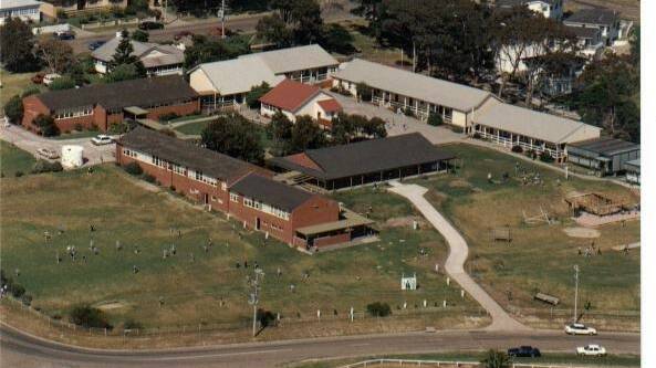 GROWING UP: An aerial shot of Narooma Public School back in 1989 at the time of the centenary celebrations. The school keeps growing up with the new assembly hall added since then! 