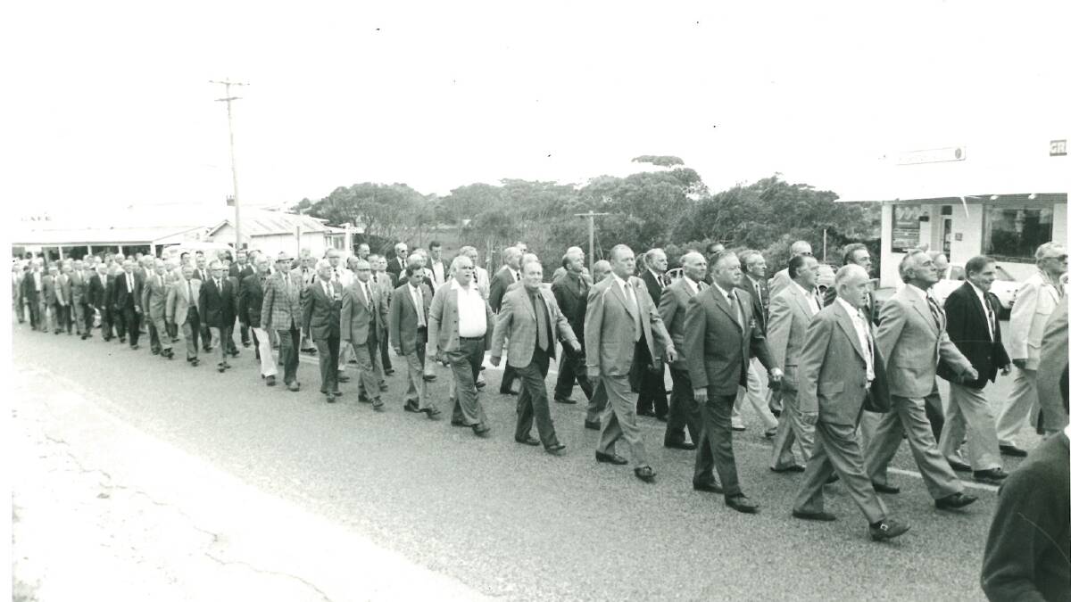 NAROOMA MARCH: These old photos of an ANZAC March in Narooma in the 1970s have now been donated to Legacy. 
