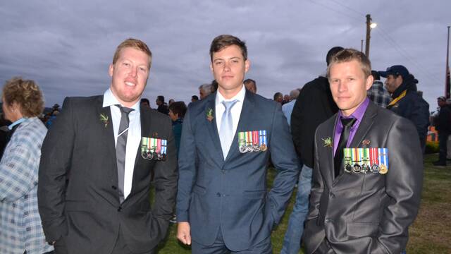 UNNAMED SOLDIERS: Also at the Bermagui dawn service were a group of three smartly dressed young men who said they were active servicemen and could not give any more details. 