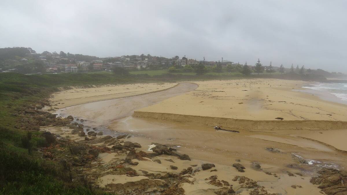 CARTERS CANYON: David Andrew of Dalmeny got these great shots of the erosion and flood overflow at Carters Beach, Kianga on Thursday morning.