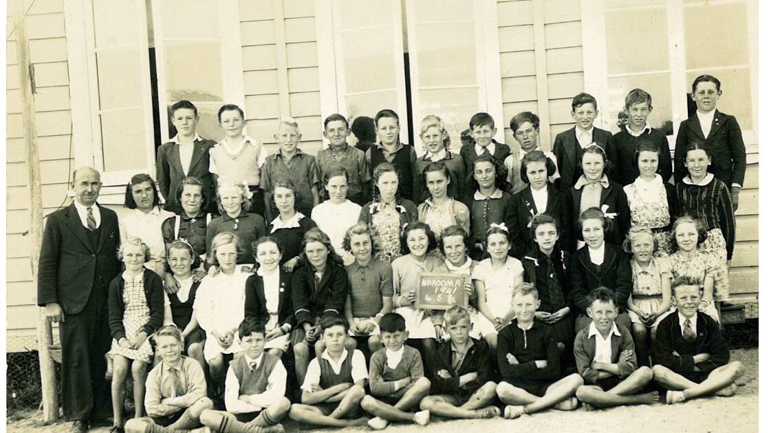 THE ROSE GIRLS: Margaret and Betty Rose are both in this photo from the Narooma school in the 1940s.
 