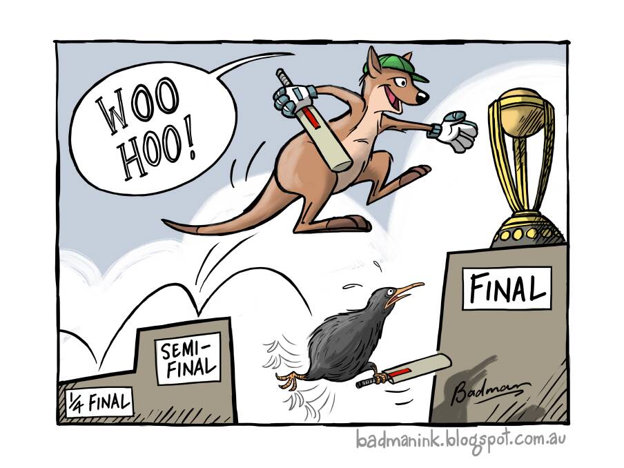 BADMAN CARTOON: Here's another great cartoon from our contributing cartoonist Mike Badman - this week looking at Australia's big win in the ICC Cricket World Cup! 