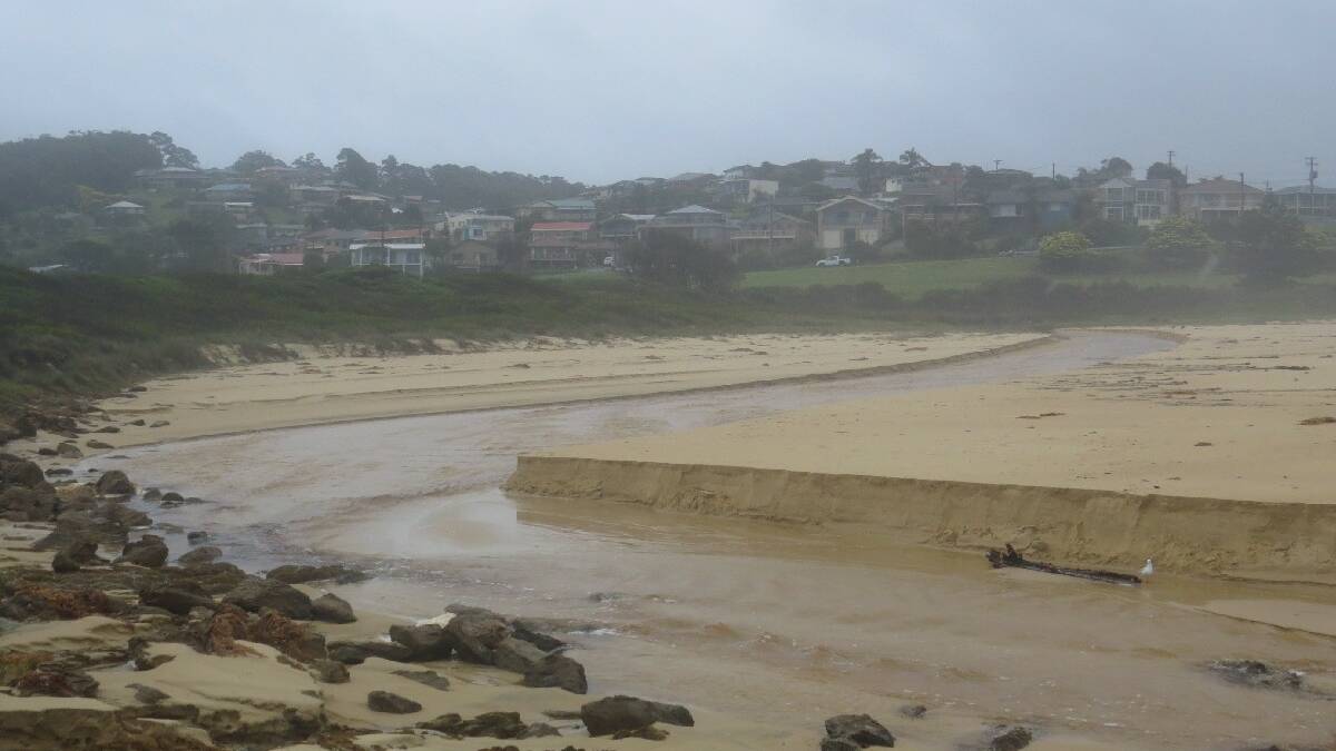 CARTERS CANYON: David Andrew of Dalmeny got these great shots of the erosion and flood overflow at Carters Beach, Kianga on Thursday morning. 