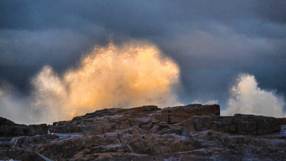 Photos of the stormy ocean by Narooma News editor Stan Gorton