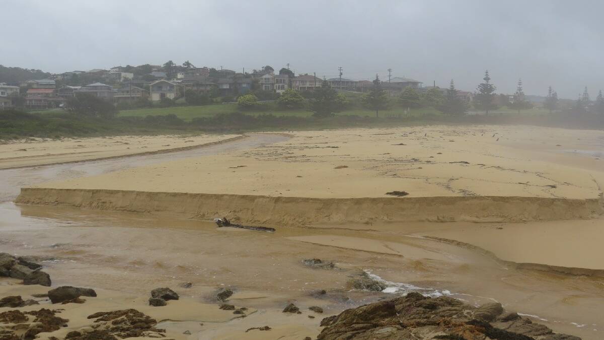 CARTERS CANYON: David Andrew of Dalmeny got these great shots of the erosion and flood overflow at Carters Beach, Kianga on Thursday morning. 