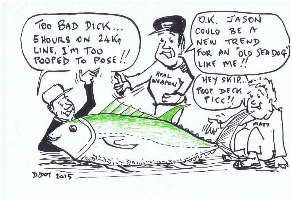 This week's Narooma News cartoon by D.Dot looks at the big tuna catch at Montague Island. 