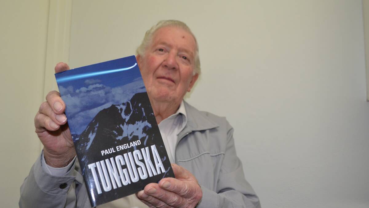 UFO STREAK: The cover of Paul England’s latest book “Tunguska” shows what whatever caused the explosion streaking across the sky of Afghanistan. 