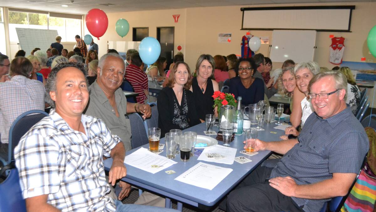 GOOD TIMES: Enjoying trivia and each other’s company are Ryan Smithers, Norman Backer, Tanya Rao, Jo Druhan, Kathrene Backer, Jo Westoll, Vonni Hutchison and Chris Westoll. 
