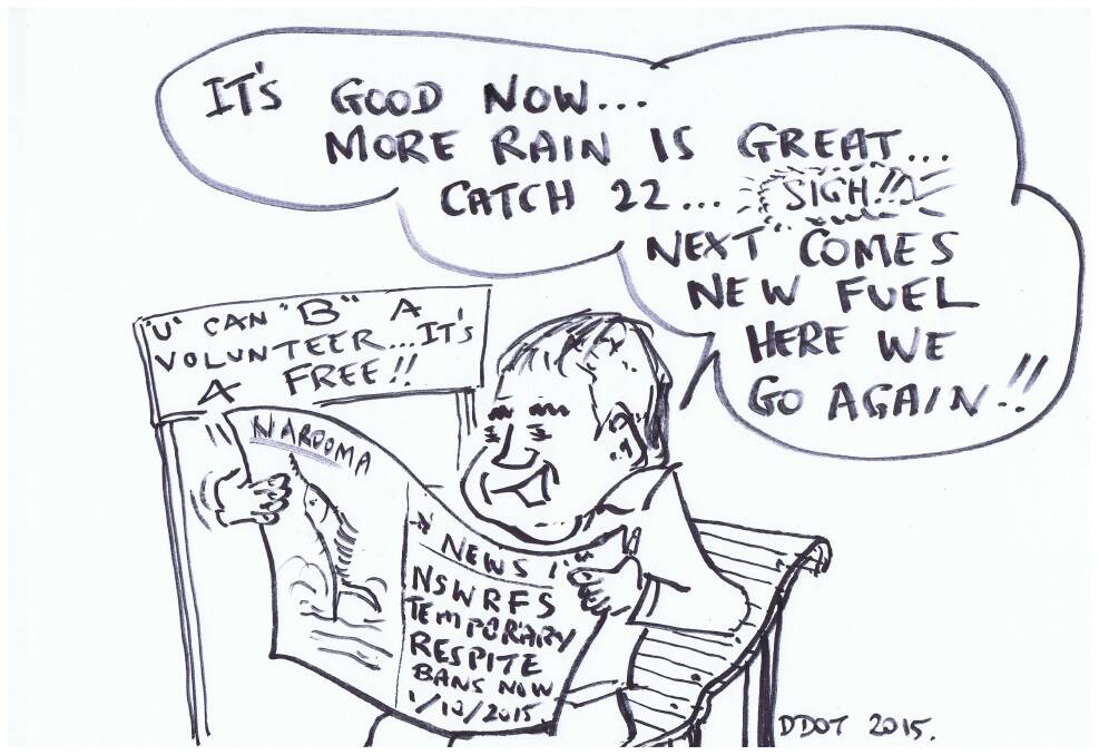 CARTOON: Narooma News cartoonist Brian Todd aka D. Dot this week looks at the delay to the bushfire danger period. 