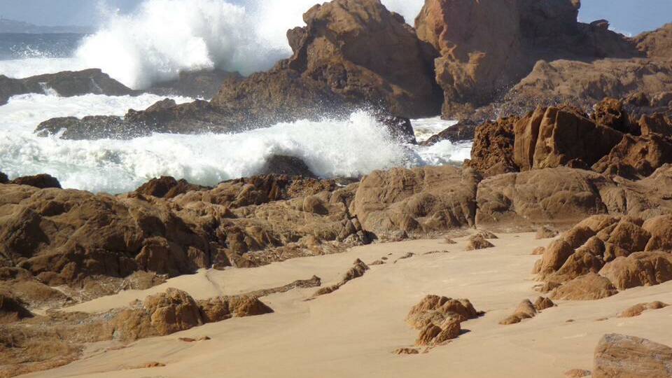 DALMENY WAVES: Veronica Harrold-Carter snapped these shots of the bigs waves at Yabbara Beach, Dalmeny north of Narooma.
