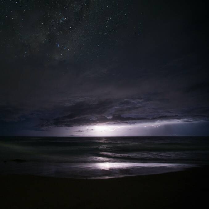 OCEAN LIGHTNING: Toby Whitelaw captured stunning shots of lightning over the ocean at Moruya Heads early on Sunday morning.