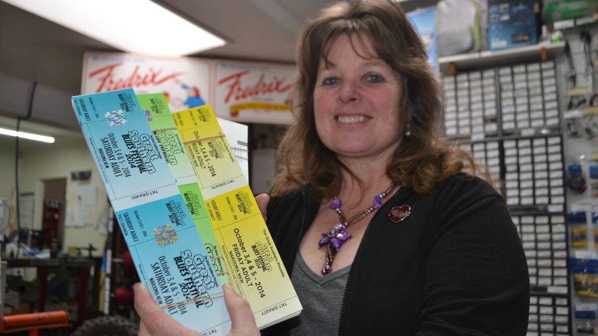 TICKETS PLEASE: Locals can get their Narooma Blues Festival tickets from Ann Miller at Narooma Picture Framing on the Flat. 
