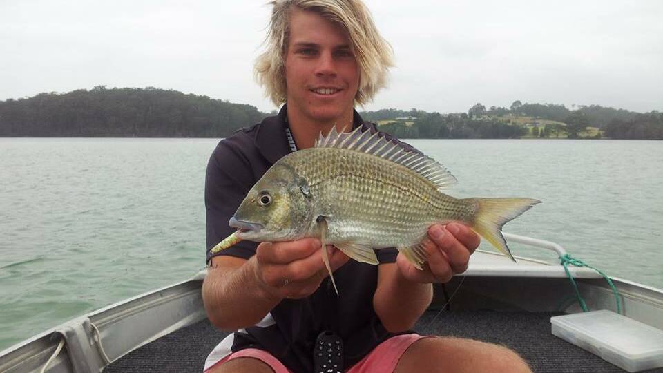 WAGONGA BREAM: Nick Cowley on his day off from skipper on Playstation fished Wagonga last week getting a nice bream on a hard-body lure. 