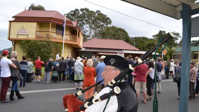 LONE PIPER: Lone piper Peter McIntosh or Pete the Piper and his bagpipes are available for functions and parties, but always performs at the Tilba ANZAC Day ceremonies.