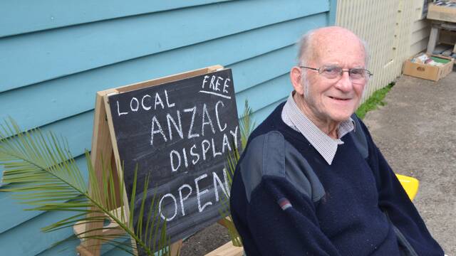 HOME COMING: Allan Dibden, older brother of Mal Dibden, moved away to become an architect but came back from Wollongong for ANZAC Day at Tilba.